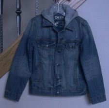 Peek Dungarees Hooded Denim Jacket Size M 6-7