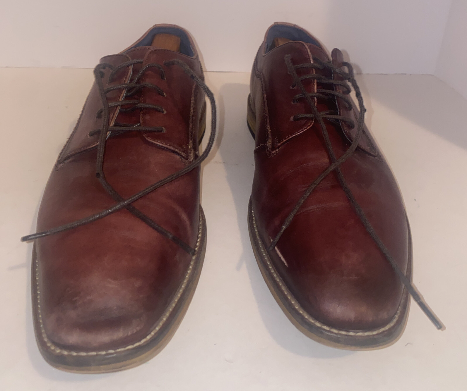 SAOLA SCARPE ELEGANTI STRINGATE UOMO JOSEPH ABBOUD IN PELLE MARRONE MISURA 9 5M