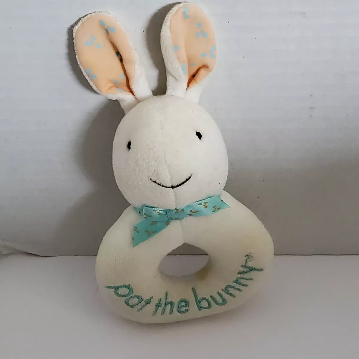 Eden Pat the Bunny Stuffed Plush Baby Toy Ring Rattle Easter From Childrens Book