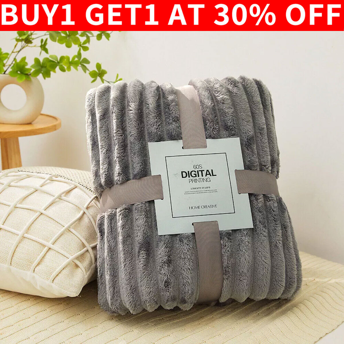 Blanket Flannel Fleece Bed Throw Ribbed Warm Cosy Throw Over Soft Couch Sofa NEW