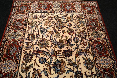 Orient Teppich Isfahan 173 x 111 cm Esfahan Beige Vogelmotive Perserteppich Rug - Bild 7 von 12