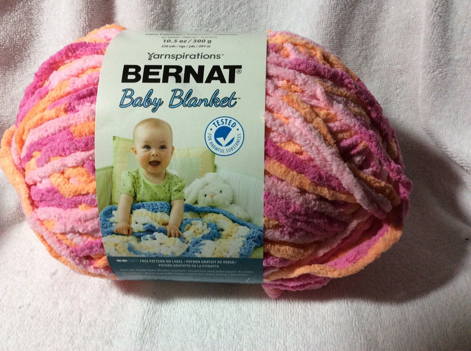 Bernat Baby Blanket Yarn 105oz Skein Color Peachy For Sale Online