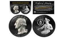 Black RUTHENIUM 2-Sided 1976 Bicentennial Quarter w/Genuine .999 SILVER Features