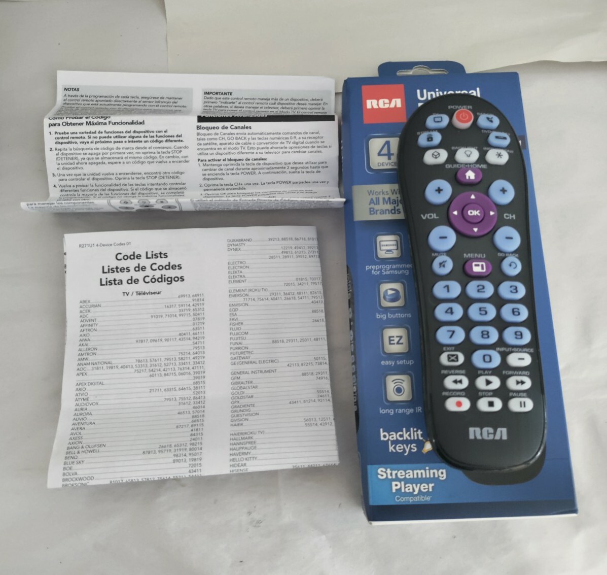 Rca Remote Control Codes RCA Universal Remote Control W/Batteries