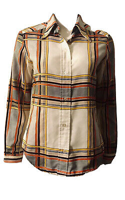 Vintage LEVIS Cursive Tag Orange Tab Women’s Stripe Shirt 1970s Small | eBay
