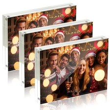 5x7 Inches Acrylic Picture Frame,Clear Freestanding Double Sided Magnetic Acr...