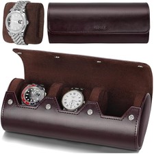 Uhrenrolle,Reiseetui,Uhrenbox-Organizer für Herren mit 3 Fächern,Uhrenetui,Uh...