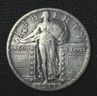 1917 Denver Mint Standing Liberty Quarter 25C Type 2 XF-AU++ Strong Strike tough
