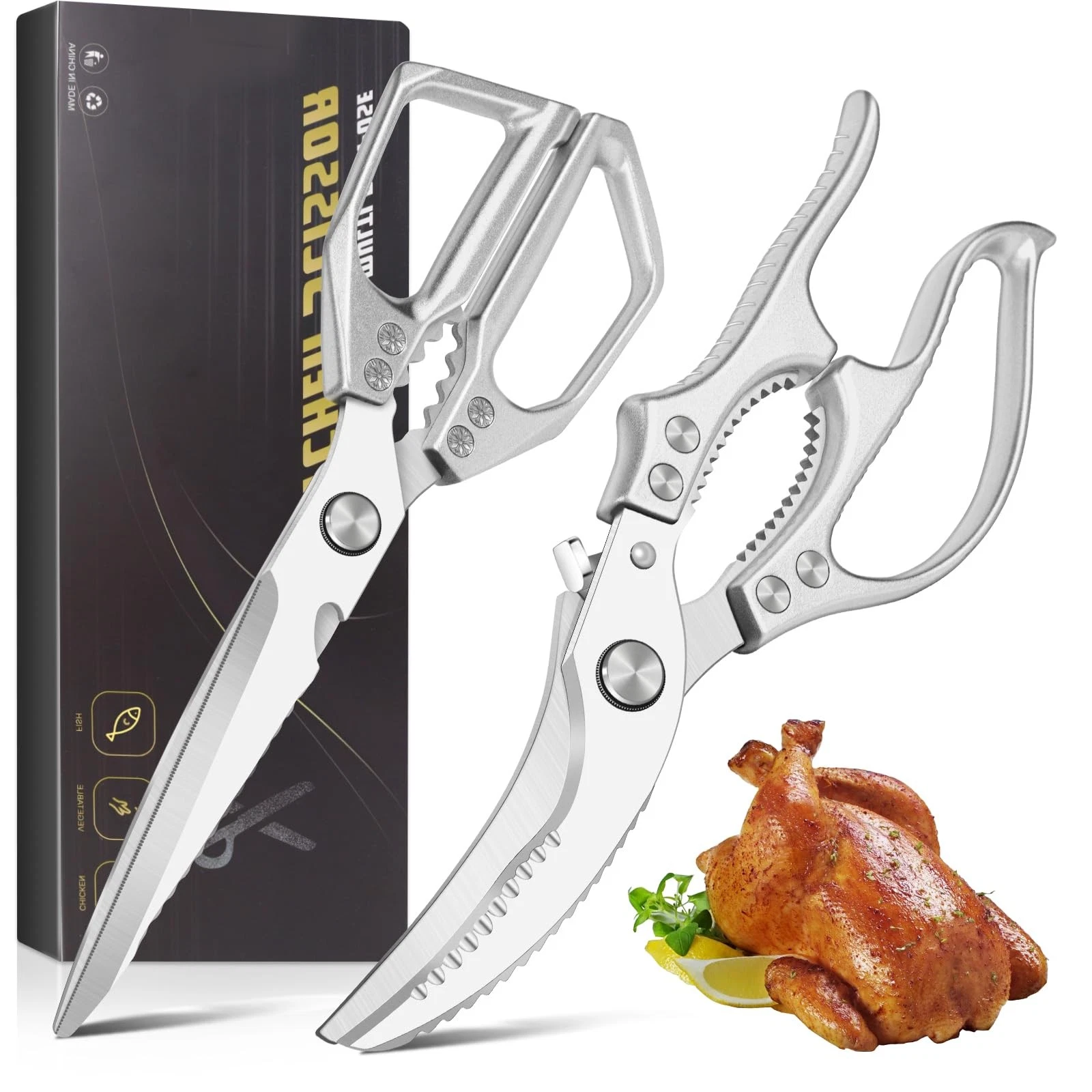 2 Pack Kitchen Shears, Heavy Duty Poultry Shears with Non-Slip Handle & Safet...
Opens in a new wind