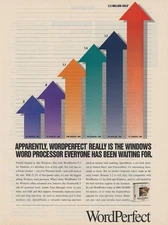 Vintage Print Ad WordPerfect Windows Word Processor 1993 Sales Leader Graph u
