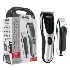 Wahl Clipper Cordless Chrome Pro Hair Clippers for Men and Battery Hair Trimmer 