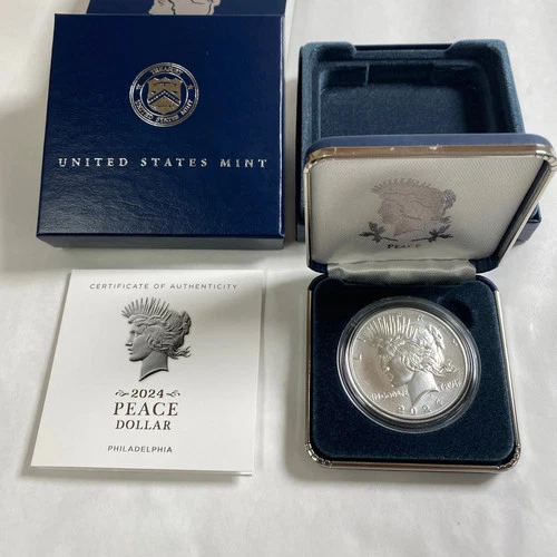 UNCIRCULATED 2024-P PEACE DOLLAR W/OGP & COA from the US Mint