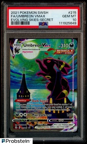 2021 Pokemon SWSH Evolving Skies Secret #215 FA Umbreon VMAX PSA 10 GEM MINT