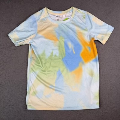 DSG Shirt Boys Small 8-9 Blue Green Orange Tie Dye Short Sleeve Movement
