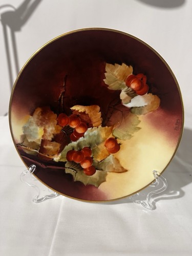 T & V Limoges 8” LeRoy Plate Hand Painted Gilt Edge Signed Unique Painting!