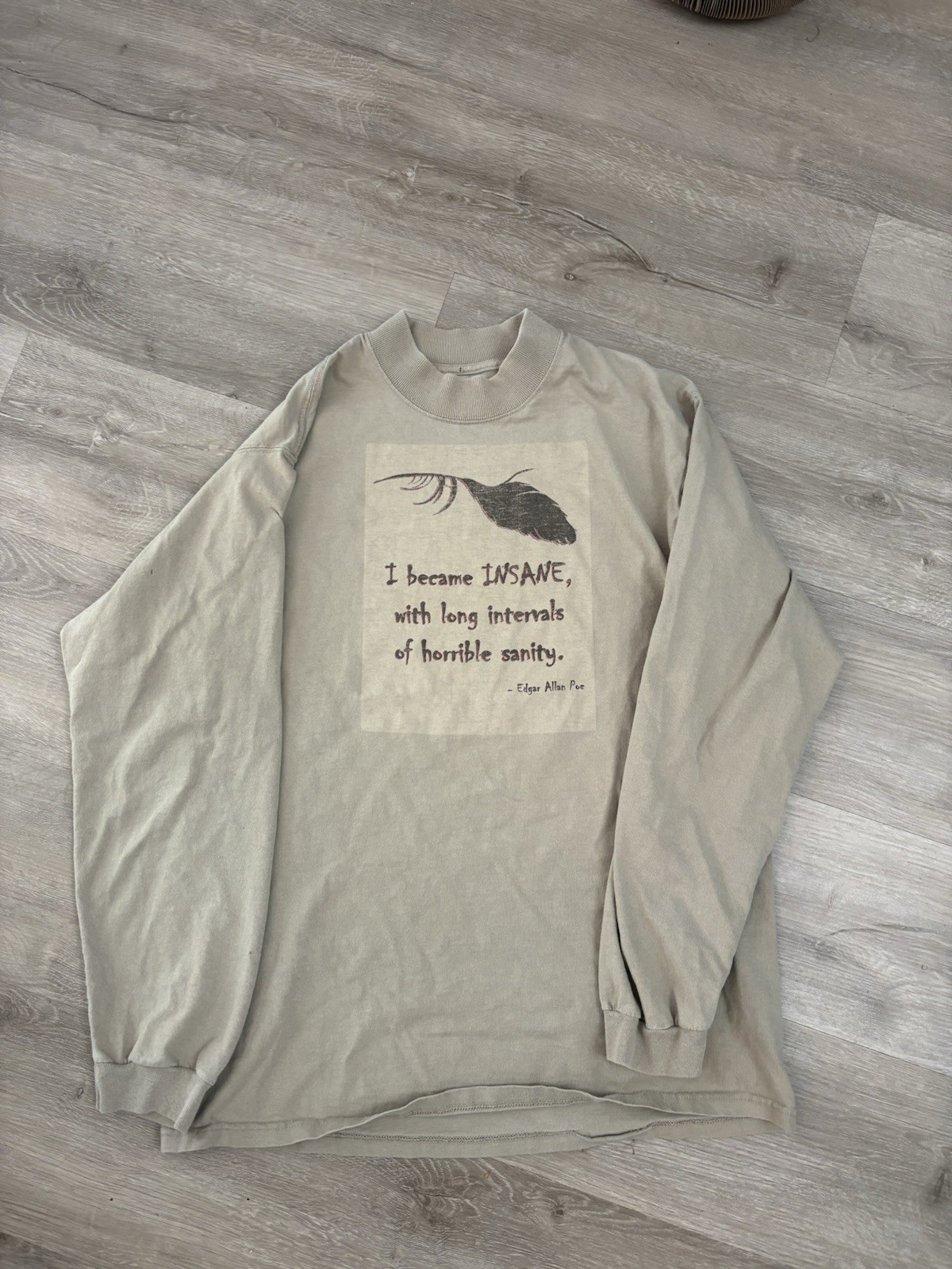 Vintage 90s Edgar Allen Poe Book Poetry Quote Shirt Size Large