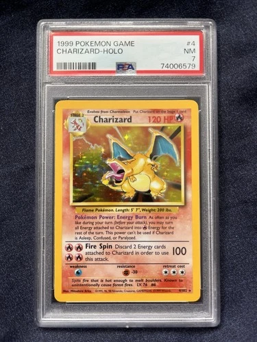 Pokémon TCG Charizard Base Set 1999 4/102 PSA 7 NM