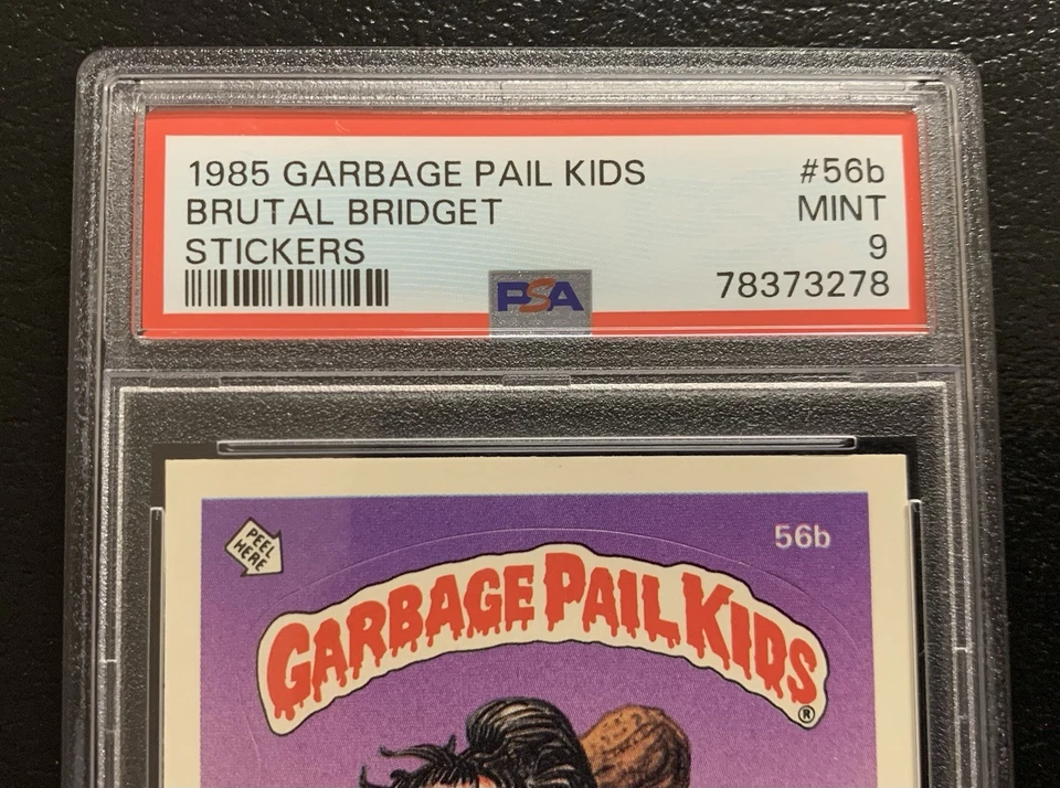 1985 Garbage Pail Kids OS2 Brutal Bridget 56b PSA 9 MINT-RARE GLOSSY TESSIE! TWT - Image 3 of 4