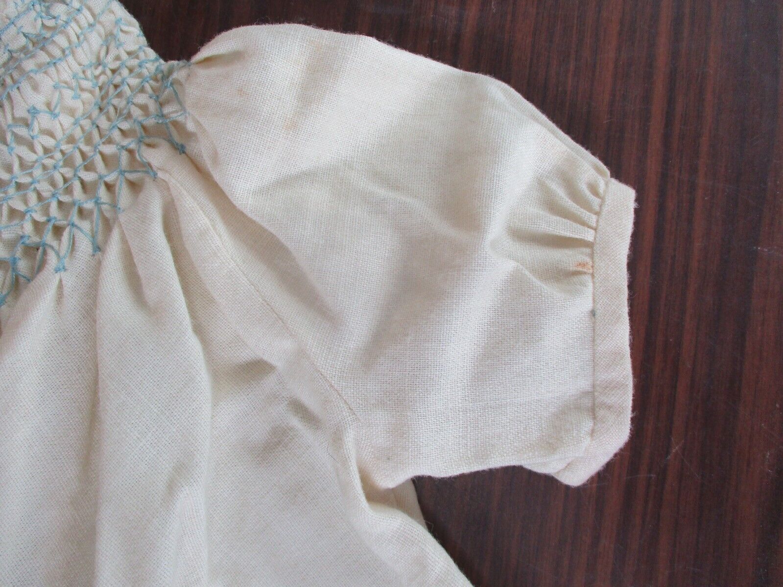 Vintage Baby Girl Blue White Dress - image 3