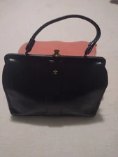 Vintage 50/60s Midnight Blue 100% Leather Purse By Merit New York