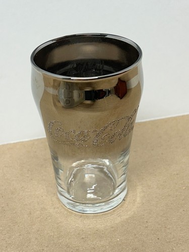 LIBBEY SILVER FLASH FADE COCA-COLA COKE GLASS EMBOSSED FROSTED TEXTURED 1997 - Picture 2 of 9
