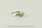 Sterling Silver .50ct Light Green Cubic Zirconia Heart Celtic Ring 925 Sz: 7