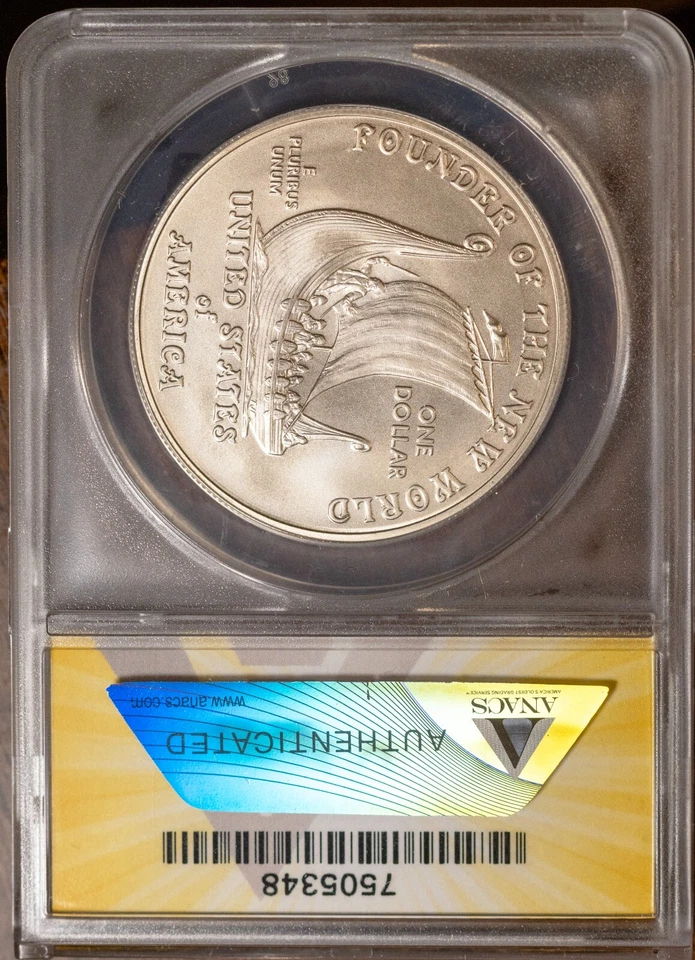 2000-P $1 Silver Leif Ericson Dollar MS 70 New ANACS # 7505348 + Bonus - Image 2 of 2