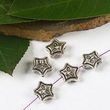 20pcs Tibetan silver color 2sided star face spacer beads h2545