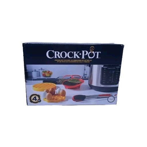 Crock-Pot Pressure Cooker Accessories Kit 4 Piece New In Box Tongs Basket