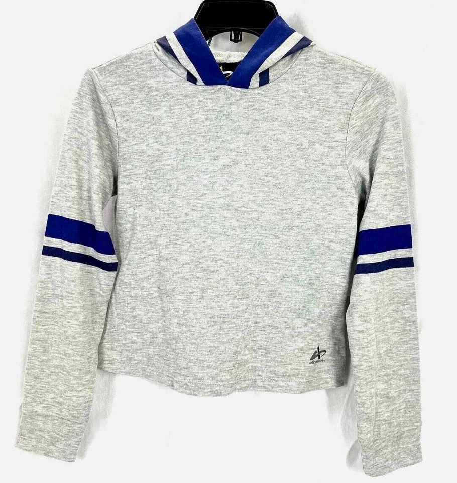 Athletech - девочек длинным рукавом рубашка с капюшоном серый эластичной размер L - Изображение 3 из 4