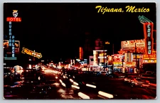 Nightlife Tijuana Mexico Vintage Postcard Hotel Avenida Palace Lights Ritz Club
