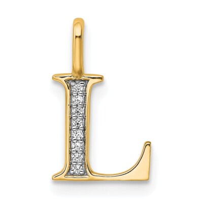 10k Yellow Gold Diamond Letter L Initial Pendant PM8365L-003-1YA
