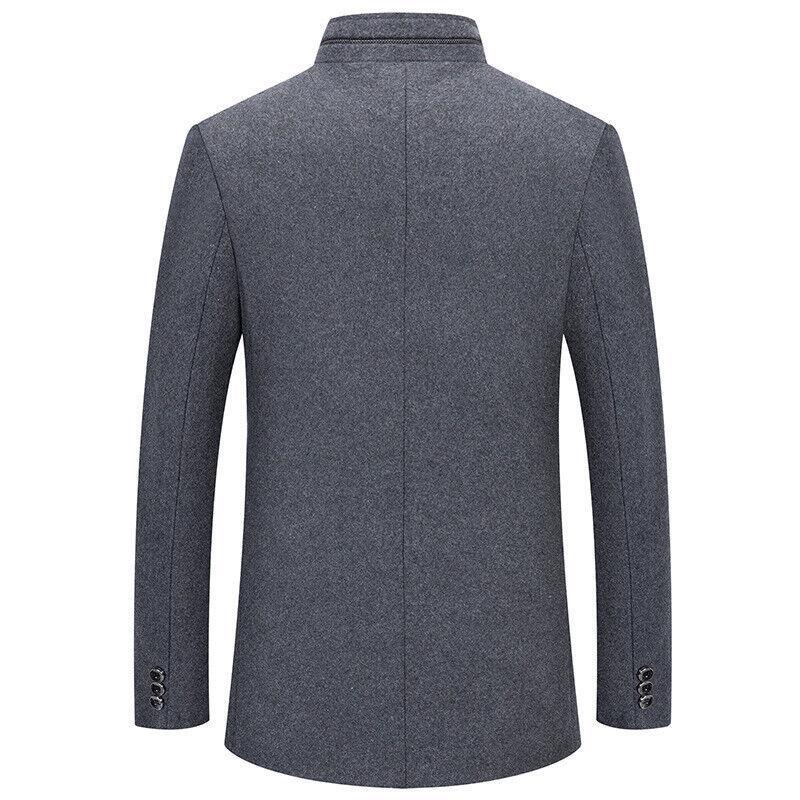 Men’s Stand Collar Woolen Jacket
