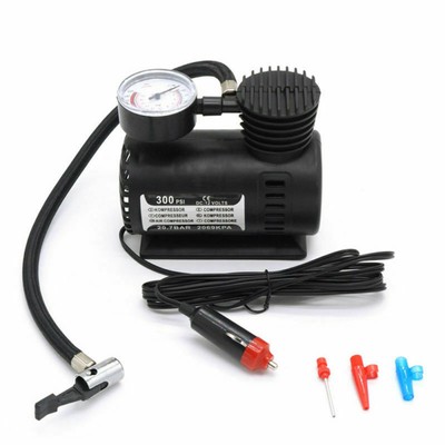 Tyre Shape Inflater Air Pump With Pressure Gauge Emergency Pump 12 Volt Plug In