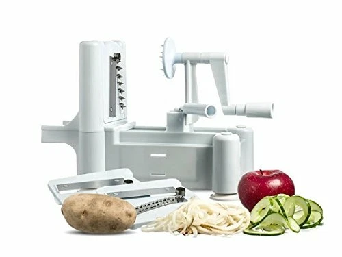 Apollo Triplo a Pale Spiraliser, Bianco, 31x23x17 Nuovo Ricetta Libretto Inc - Immagine 2 di 3