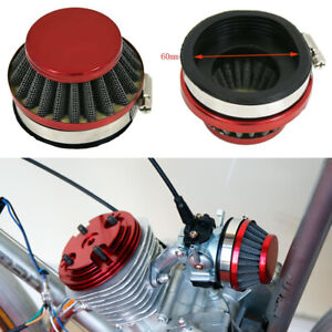 Red 60mm Air Filter Cleaner fits 49cc 60cc 80cc 2-Cycle Motorized Bicycle New