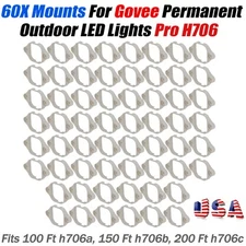 Mount For Govee Permanent Outdoor LED Lights Pro H706 Bracket Clips Holder 60pcs