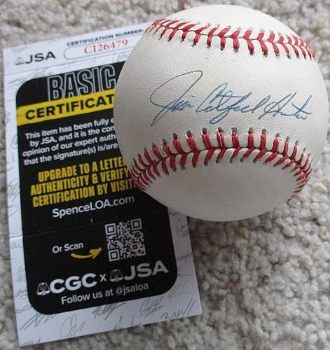 JIM "CATFISH" HUNTER (d 1999) Signed OAL Baseball JSA Authentic NEW YORK YANKEES
