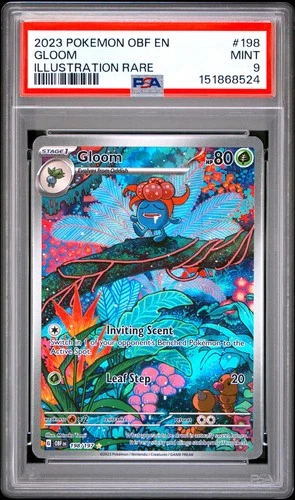 2023 POKEMON OBF EN-OBSIDIAN FLAMES ILLUSTRATION RARE #198 GLOOM PSA 9