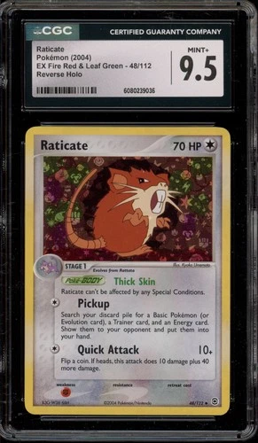 Pokemon Raticate EX Fire Red & Leaf Green Reverse Holo #48 CGC 9.5