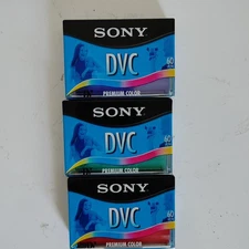 Sony DVC Mini DV Premium Colored Digital Video Cassette 60 Min LP 90 Lot 3 new