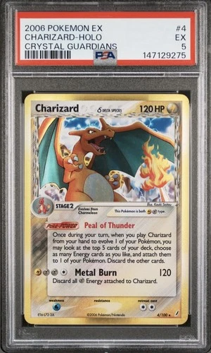 EX Crystal Guardians Charizard Holo 4/100 PSA 5 🔥 Brand New Slab 🔥 EYE APPEAL