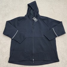 Image of Under Armour Men 3XL UA Unstoppable Fleece Grid Full Zip Hoodie Black 1386543