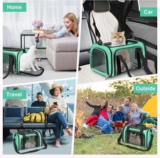 Cat Dog Airline Approved Travel Carrier 17"x11"x11" Soft Sided 3 Side Access NEW