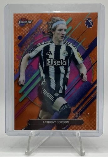 2025-26 Topps Finest EPL #276 Anthony Gordon Rare Orange Refractor /15
