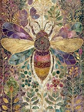 Diamond Art Painting Kits for Adults, 5D Diamond Painting Stained Glass Bee