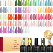 Smalto Semipermanente Unghie, 36 Pezzi Pastello Bianco Giallo Verde Blu Viola Co