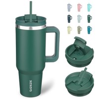 Isolierter Edelstahl-Becher 1200 Ml Mit Griff, Deckel Und Strohhalm Bjpkpk