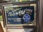 Vintage Pabst Blue Ribbon PBR 1983 Foil Design Beer Mirror Sign