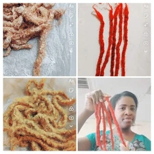 Dreadlocks 100% Human Hair handmade 14" Long red 30 pieces 1cm Thick 